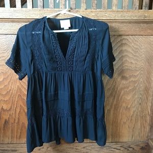 Anthropologie Maeve Black Tunic/Long Top size XS